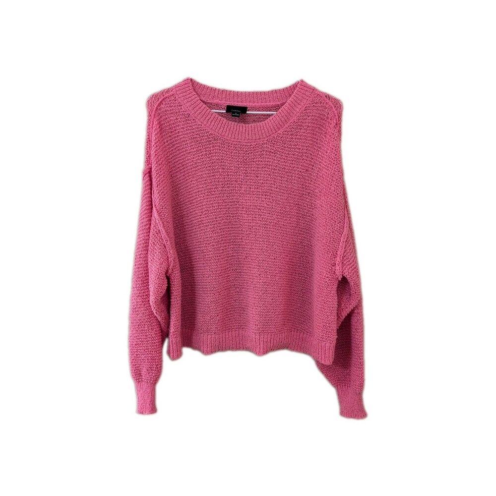 Soft Pink Bubblegum Knit Sweater 💕 Boxy Oversized Crew Neck Knitwear